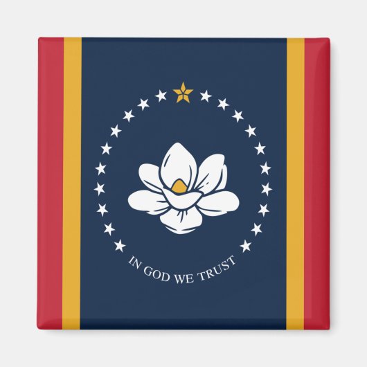 vlag van Mississippi Magneet (Voorkant)