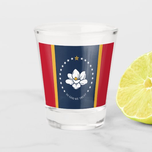 vlag van Mississippi Shot Glas (Voorkant)
