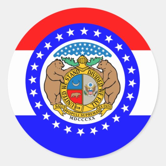 Vlag van Missouri Ronde Sticker (Voorkant)