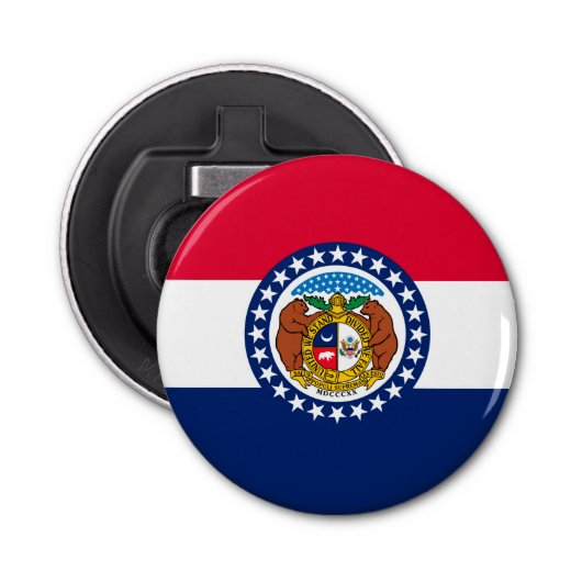 Vlag van Missouri State-ontwerp Button Flesopener (Voorkant)