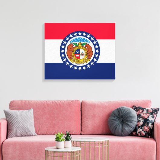 Vlag van Missouri State-ontwerp Canvas Afdruk (Insitu (Woonkamer))