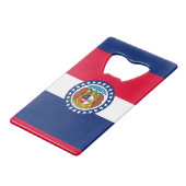 Vlag van Missouri State-ontwerp Creditkaart Flessenopener (Voorkant Gekanteld)
