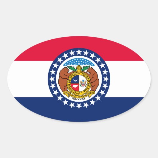 Vlag van Missouri State-ontwerp Ovale Sticker (Voorkant)