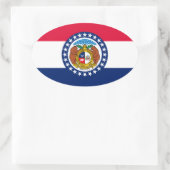 Vlag van Missouri State-ontwerp Ovale Sticker (Tas)
