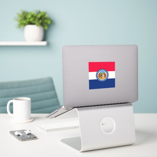 Vlag van Missouri State-ontwerp Sticker (Laptop op bureau)