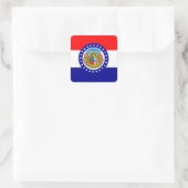 vlag van Missouri Vierkante Sticker (Tas)