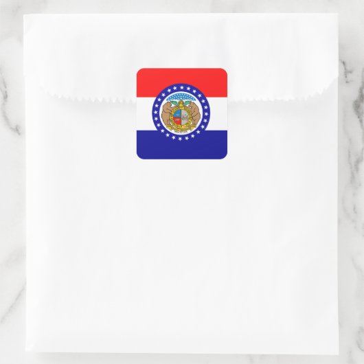 vlag van Missouri Vierkante Sticker (Tas)