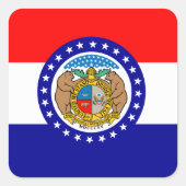 vlag van Missouri Vierkante Sticker (Voorkant)