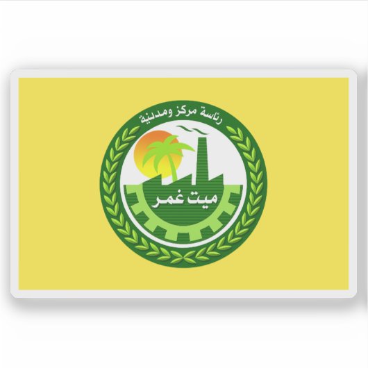 Vlag van Mit Ghamr, Egypte Sticker (Voorkant)