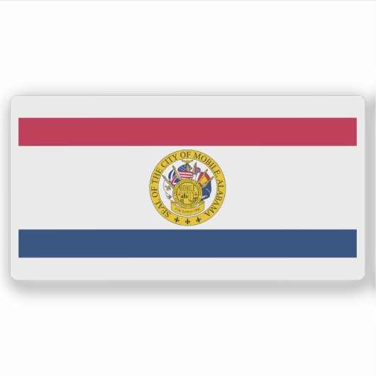Vlag van Mobile, Alabama, VS Sticker (Voorkant)
