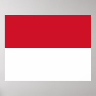 Vlag van Monaco Poster