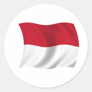 Vlag van Monaco Ronde Sticker