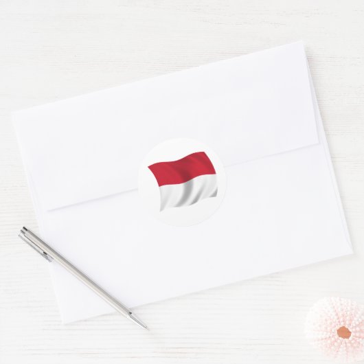 Vlag van Monaco Ronde Sticker (Envelop)