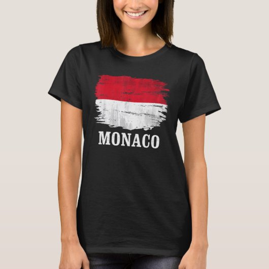  vlag van Monaco T-shirt (Voorkant)
