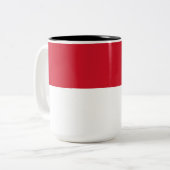 Vlag van Monaco Tweekleurige Koffiemok (Voorkant links)