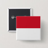 Vlag van Monaco Vierkante Button 5,1 Cm (Voorkant /achterkant)