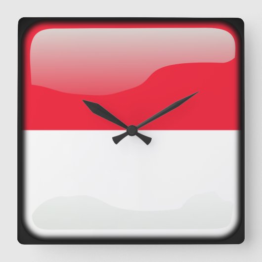 Vlag van Monaco Vierkante Klok (Voorkant)