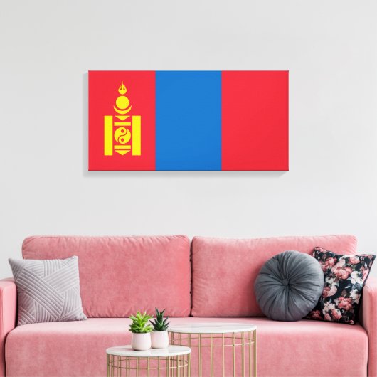 Vlag van Mongolië Canvas Afdruk (Insitu (Woonkamer))
