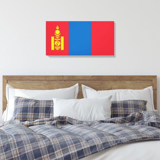 Vlag van Mongolië Canvas Afdruk (Insitu (Slaapkamer))
