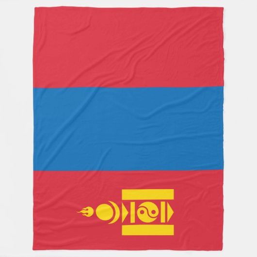 Vlag van Mongolië Fleece Deken (Voorkant)