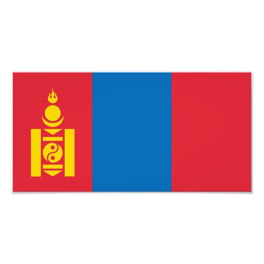 Vlag van Mongolië Foto Afdruk (Voorkant)