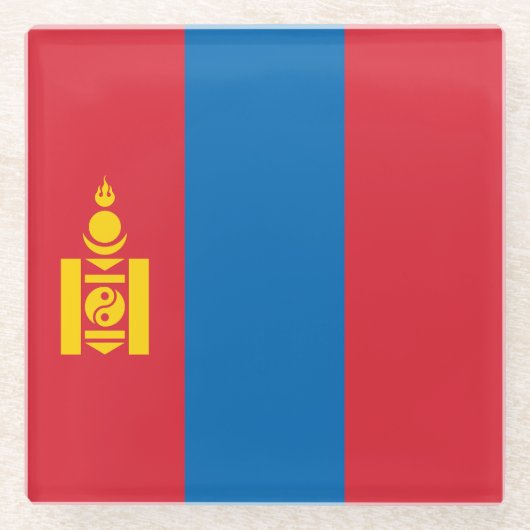 Vlag van Mongolië Glazen Onderzetter (Voorkant)