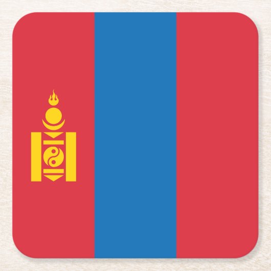 Vlag van Mongolië Kartonnen Onderzetters (Voorkant)