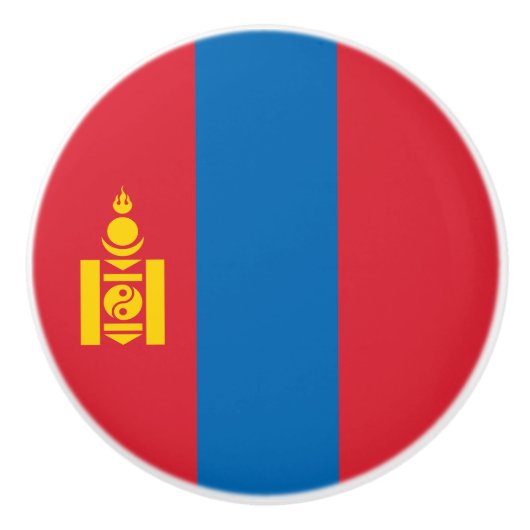 Vlag van Mongolië Keramische Knop (Voorkant)