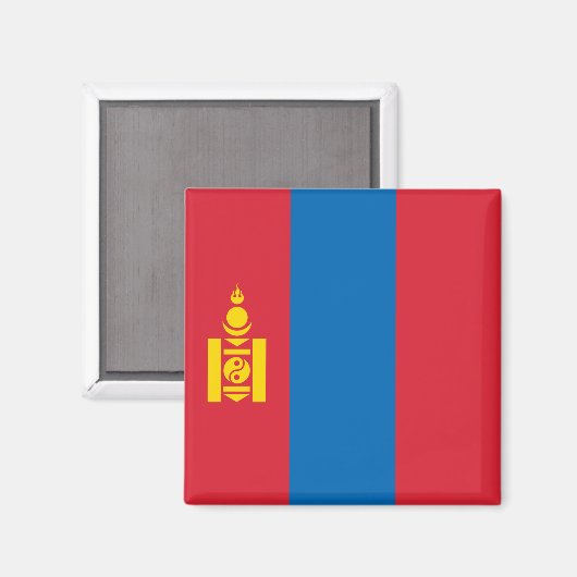 Vlag van Mongolië Magneet (Voorkant / Achterkant)