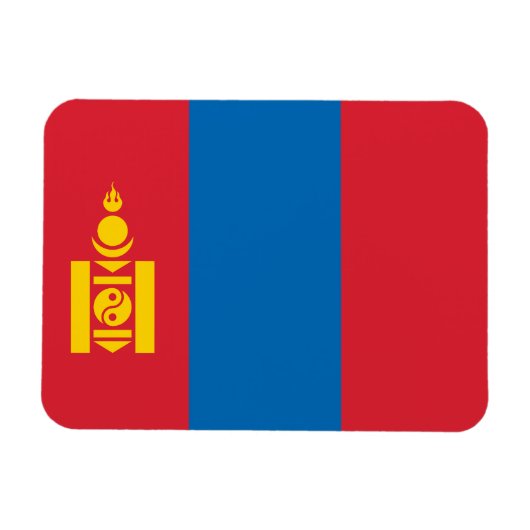 Vlag van Mongolië Magneet (Horizontaal)