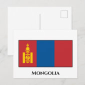 Vlag van Mongolië (Mongoolse) Briefkaart (Voorkant / Achterkant)