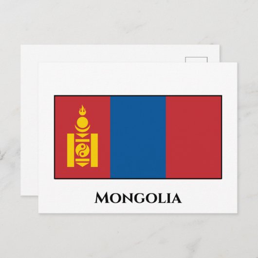 Vlag van Mongolië (Mongoolse) Briefkaart (Voorkant / Achterkant)