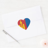 Vlag van Mongolië (Mongoolse) Hart Sticker (Envelop)