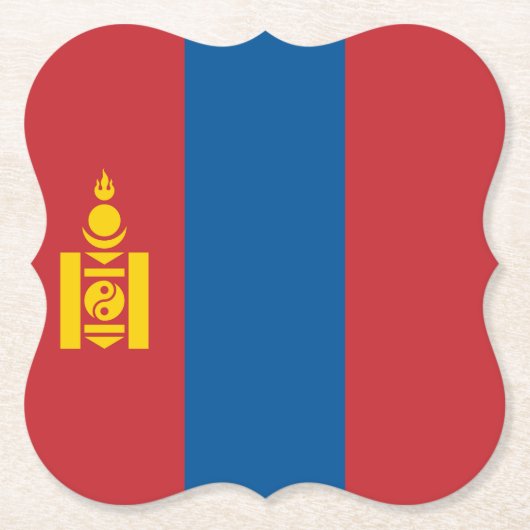 Vlag van Mongolië (Mongoolse) Kartonnen Onderzetters (Voorkant)
