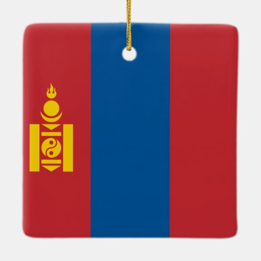 Vlag van Mongolië (Mongoolse) Keramisch Ornament (Achterkant)