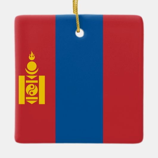 Vlag van Mongolië (Mongoolse) Keramisch Ornament (Voorkant)
