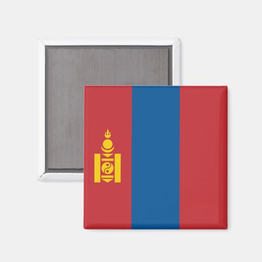 Vlag van Mongolië (Mongoolse) Magneet (Voorkant / Achterkant)