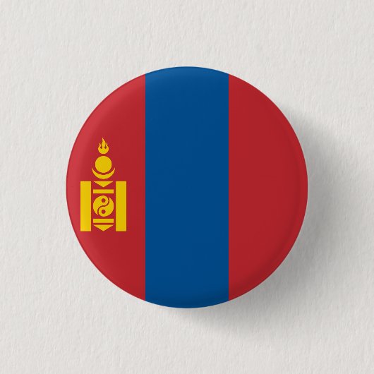 Vlag van Mongolië (Mongoolse) Ronde Button 3,2 Cm (Voorkant)