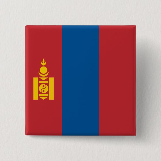 Vlag van Mongolië (Mongoolse) Vierkante Button 5,1 Cm (Voorkant)