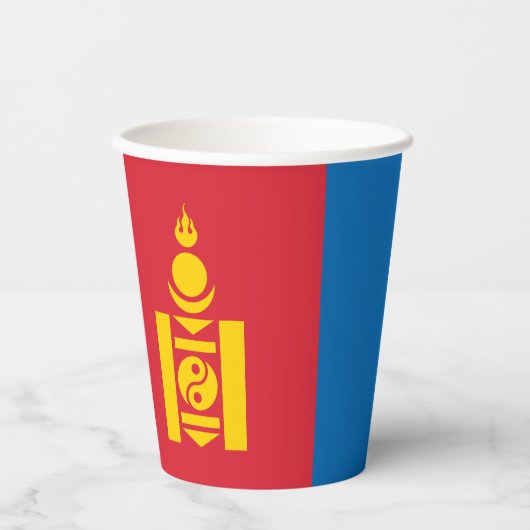 Vlag van Mongolië Papieren Bekers (Voorkant)