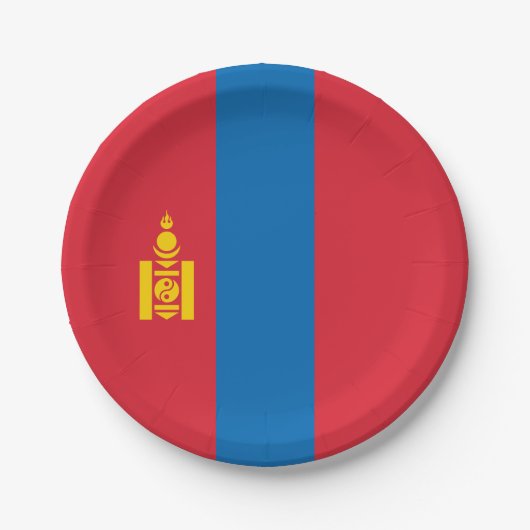 Vlag van Mongolië Papieren Bordje (Voorkant)