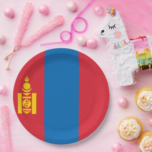 Vlag van Mongolië Papieren Bordje (Feest)
