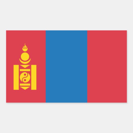 Vlag van Mongolië Rechthoekige Sticker (Voorkant)