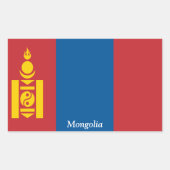Vlag van Mongolië Rechthoekige Sticker (Voorkant)