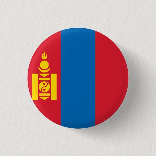 Vlag van Mongolië Ronde Button 3,2 Cm (Voorkant)