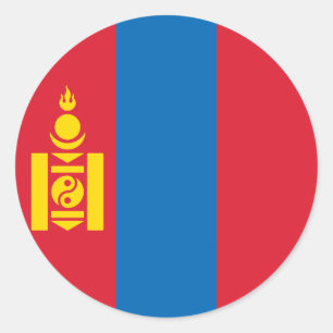 Vlag van Mongolië Ronde Sticker