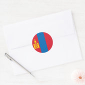 Vlag van Mongolië Ronde Sticker (Envelop)