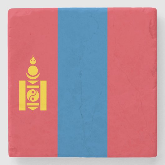 Vlag van Mongolië Stenen Onderzetter (Voorkant)