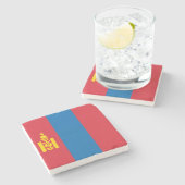 Vlag van Mongolië Stenen Onderzetter (Zijkant)
