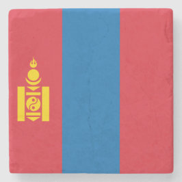 Vlag van Mongolië Stenen Onderzetter